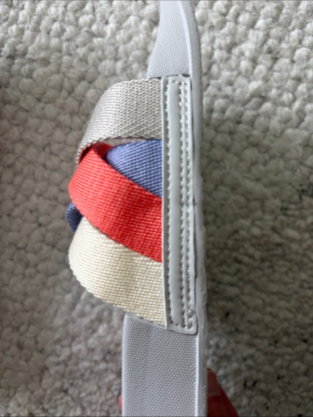 NWT FITFLOP Slides with Coral, Navy and Cream Crisscross Straps - Picture 6 of 8